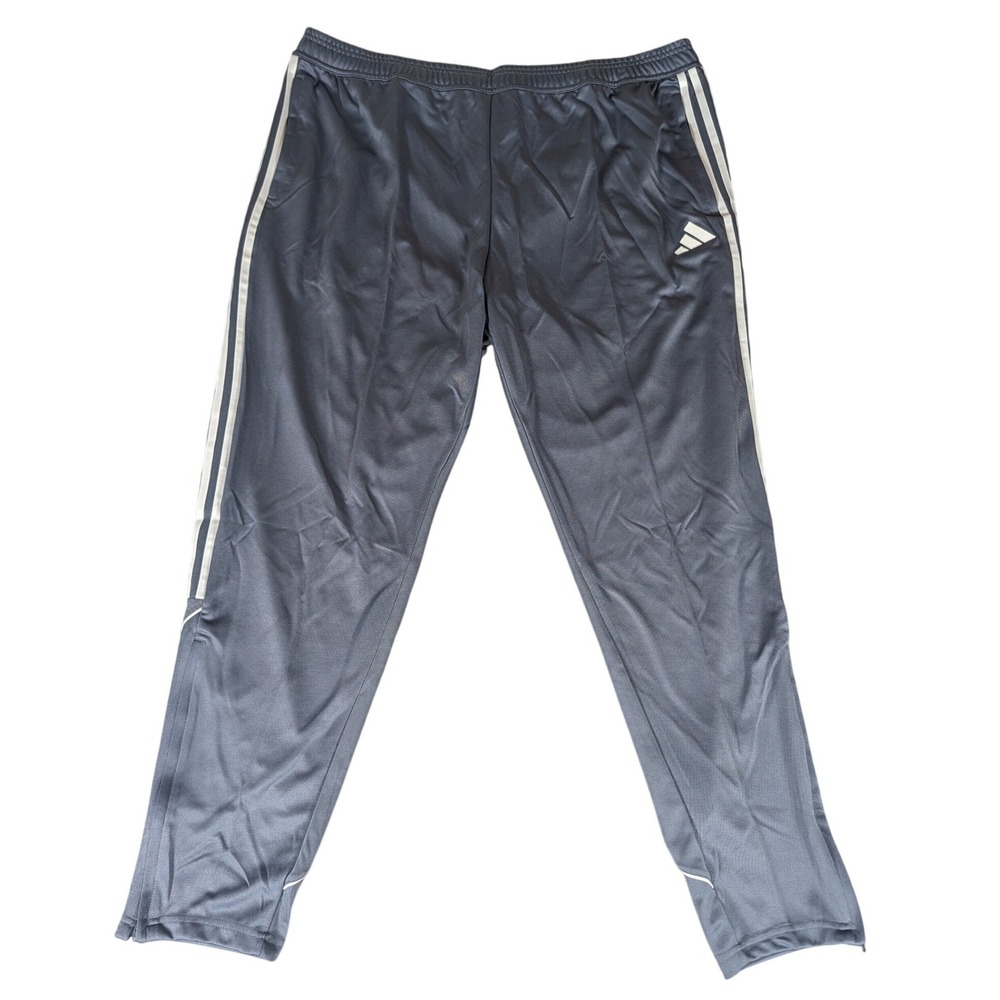 Adidas‎ Aeroready Grey White Striped Track Pants Mens Athletic Activewear New